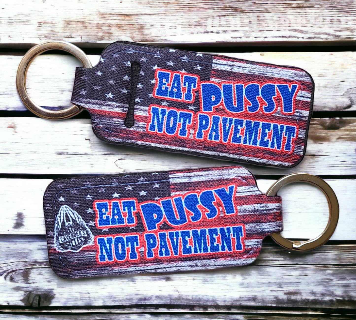Eat pussy not pavement (flag) keychain