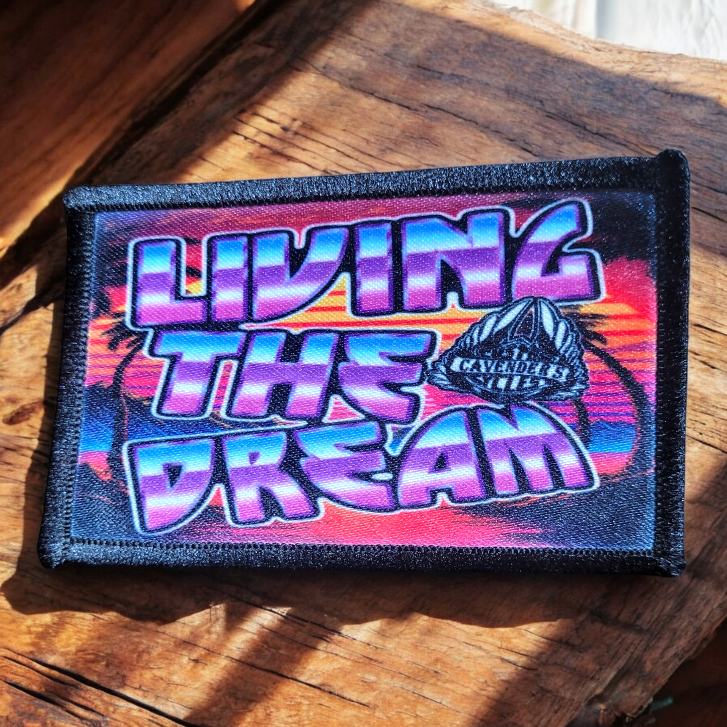 Small Living the Dream Iron on Patch