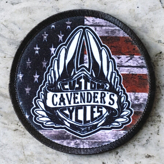 ROUND LOGO WITH FLAG IRON ON PATCH