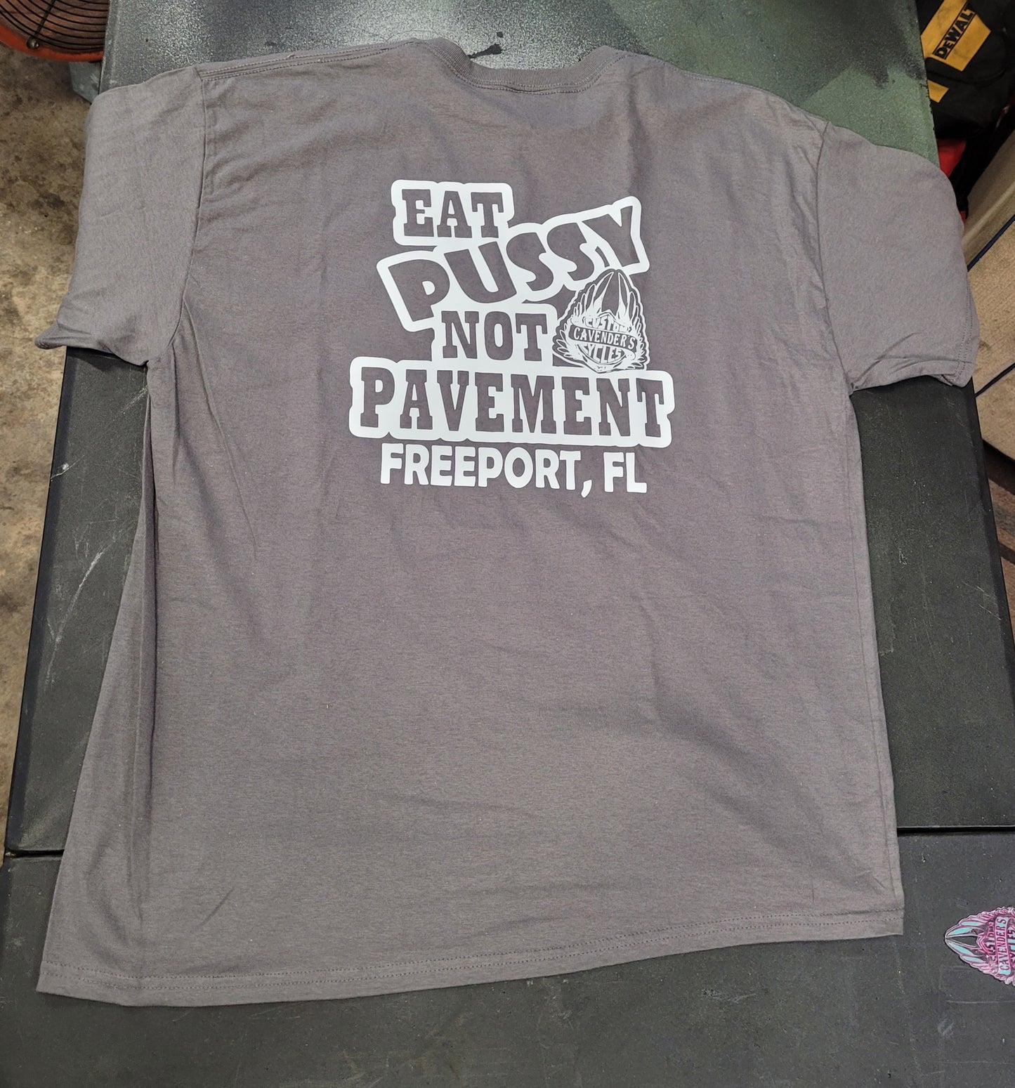 EAT PUSSY NOT PAVEMENT T-SHIRT (WHITE DESIGN)