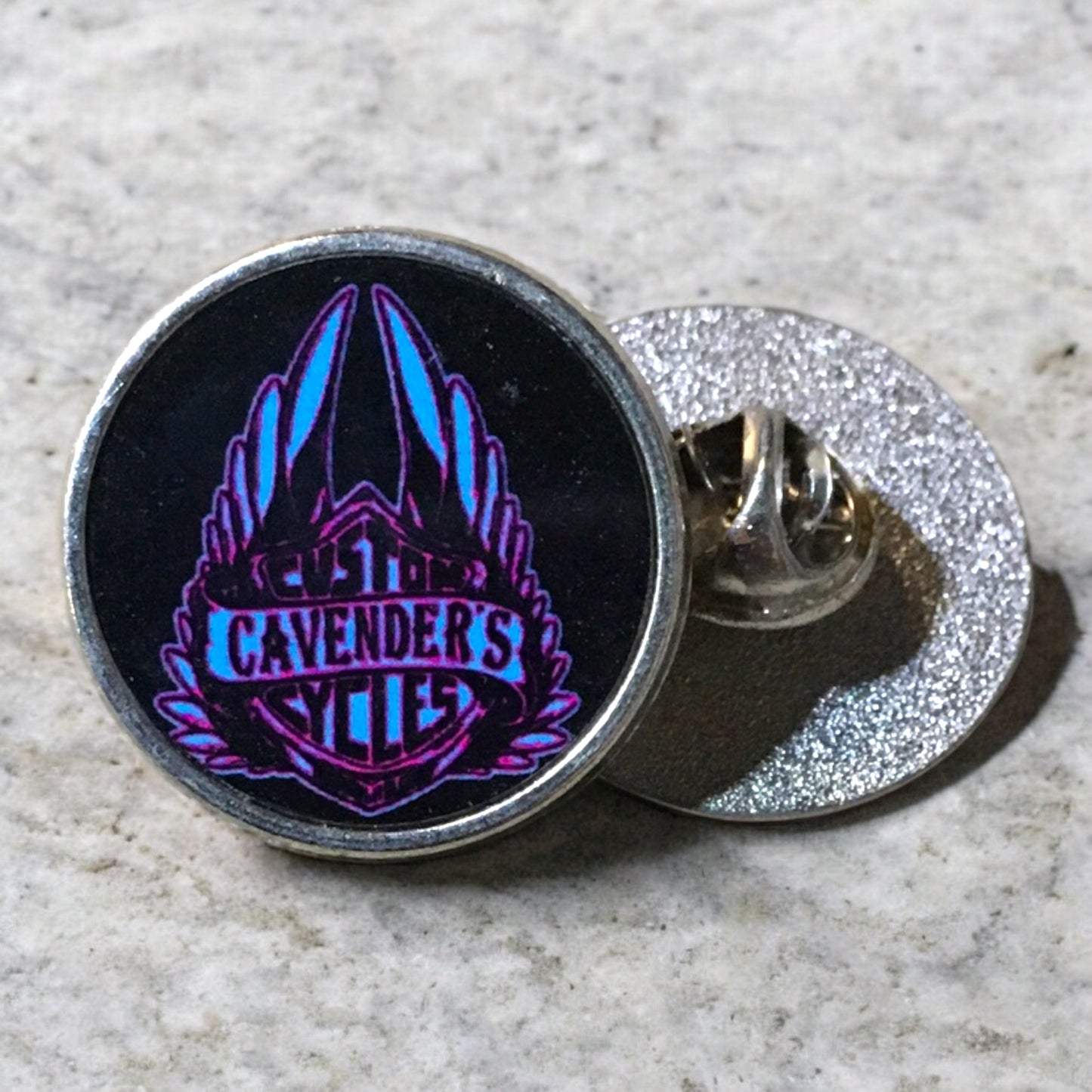 Vest pin with Logo(blue & purple)