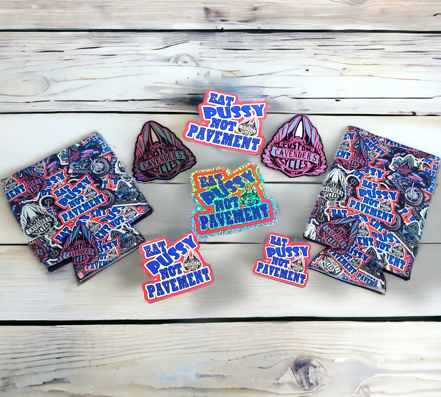 PARTY PACK (2 KOOZIES & 6 STICKERS)